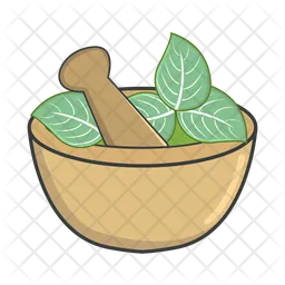 Herb In Mortar And Pestle  Icon