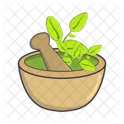 Herb In Mortar And Pestle  Icon