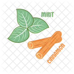 Herb Leaf With Cinnamon  Icon