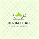 Herbal Cafe Hot Coffee Cafe Logomark Icon
