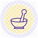 Herbal Mortar Color Circle Icon Icon