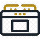 Kuchensymbol Mit Farbigem Umriss Symbol