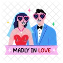Hermosa Pareja Copas De Corazon Boda Icon