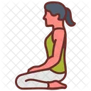Hero Pose Meditation Hatha Yoga Icon