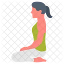 Hero Pose Meditation Hatha Yoga Icon