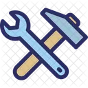 Herramienta De Reparacion Llave Inglesa Martillo Icono