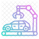 Herstellung von Elektroautos  Symbol