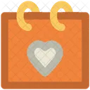 Herz Kalender Valentinstag Icon