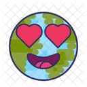 Herzaugen Emoticon Planet Symbol