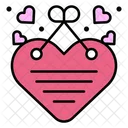 Hangend Herzbrief Rahmen Symbol