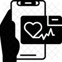 Herzfrequenz App Hand Halten Telefon Gesundheit Symbol