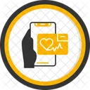 Herzfrequenz App Hand Halten Telefon Gesundheit Symbol