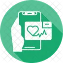 Herzfrequenz App Hand Halten Telefon Gesundheit Symbol