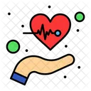 Herzpflege Herzgesundheit Kardiogramm Symbol