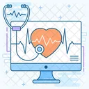 Kardiogramm Elektrokardiogramm EKG Monitor Icon