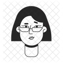 Hesitant woman with eyeglasses  Icon