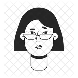 Hesitant woman with eyeglasses  Icon