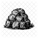 Heuballen Bauernhof Ernte Symbol