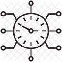 Connexion Temporelle Reseau Horaire Distribution Temporelle Icône