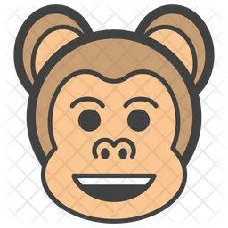 Singe heureux Emoji Icône