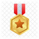 Hexagon Gold Medal Icon