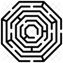 Hexagon Maze Labyrinth Concept Maze Icon