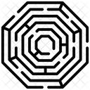 Hexagon Maze Labyrinth Concept Maze Icon