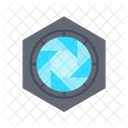 Hexagonal Diaphram Shape Structure Icon