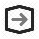 Flecha Derecha Hexagono Estirado Flecha Linea Duo Icono