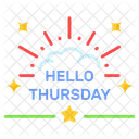 Hello Thursday Typography Icon