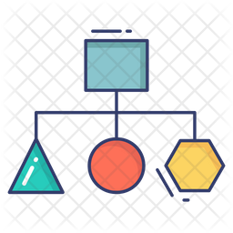 Hierarchy Icon - Download in Colored Outline Style
