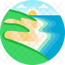 High Coastal Coastal Area Beach Icon