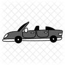 Black Monochrome Luxury Car Illustration High End Vehicle Prestige Car Icon