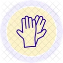 Icone De Cercle De Couleur De Main High Five Icon