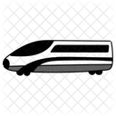 Black Monochrome Bullet Train Illustration High Speed Rail Shinkansen Icon