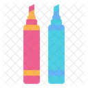 Highlighter Double Tipped Colorful Icon
