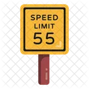 Highway Speed Limit Road Post Traffic Board Icon