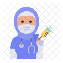 Hijab Doctor Vaccination  Icon