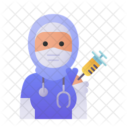 Hijab Doctor Vaccination Icon