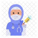 Vacunación médico hijab  Icono