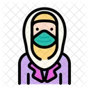 Hijab, tragen, medizinische, maske  Symbol