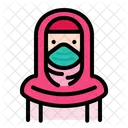 Woman Wear Medical Mask Woman Female Icône