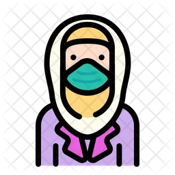 Hijab Wear Medical Mask  Icon