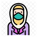 Woman Wear Medical Mask Woman Female Icône