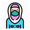 Woman Wear Medical Mask Woman Female Icône