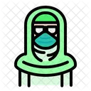 Woman Wear Medical Mask Woman Female Icône