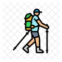 Hiker Backpack Poles Icon