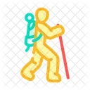 Hiker Backpack Poles Icon