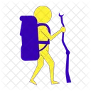 Hiker Stick Figure Backpack Icon
