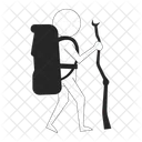 Hiker Stick Figure Backpack Icon